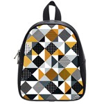 Pattern Tile Squares Triangles Seamless Geometry School Bag (Small)
