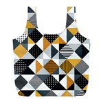Pattern Tile Squares Triangles Seamless Geometry Full Print Recycle Bag (L)