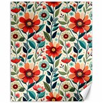 Flowers Flora Floral Background Pattern Nature Seamless Bloom Background Wallpaper Spring Canvas 16  x 20 