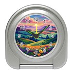 Field Valley Nature Meadows Flowers Dawn Landscape Travel Alarm Clock