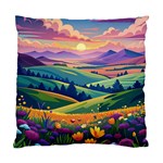 Field Valley Nature Meadows Flowers Dawn Landscape Standard Cushion Case (One Side)