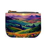 Field Valley Nature Meadows Flowers Dawn Landscape Mini Coin Purse