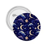 Night Moon Seamless Background Stars Sky Clouds Texture Pattern 2.25  Buttons