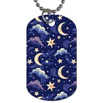 Night Moon Seamless Background Stars Sky Clouds Texture Pattern Dog Tag (Two Sides)