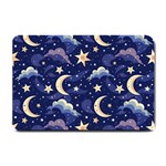 Night Moon Seamless Background Stars Sky Clouds Texture Pattern Small Doormat