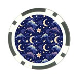 Night Moon Seamless Background Stars Sky Clouds Texture Pattern Poker Chip Card Guard
