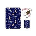 Night Moon Seamless Background Stars Sky Clouds Texture Pattern Playing Cards Single Design (Mini)