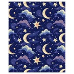 Night Moon Seamless Background Stars Sky Clouds Texture Pattern Drawstring Bag (Small)