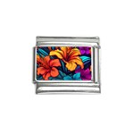 Hibiscus Flowers Colorful Vibrant Tropical Garden Bright Saturated Nature Italian Charm (9mm)