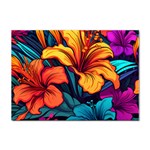Hibiscus Flowers Colorful Vibrant Tropical Garden Bright Saturated Nature Sticker A4 (10 pack)