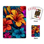 Hibiscus Flowers Colorful Vibrant Tropical Garden Bright Saturated Nature Playing Cards Single Design (Rectangle)