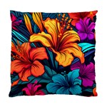 Hibiscus Flowers Colorful Vibrant Tropical Garden Bright Saturated Nature Standard Cushion Case (Two Sides)