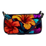 Hibiscus Flowers Colorful Vibrant Tropical Garden Bright Saturated Nature Shoulder Clutch Bag