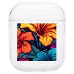 Hibiscus Flowers Colorful Vibrant Tropical Garden Bright Saturated Nature Soft TPU AirPods 1/2 Case