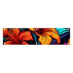 Hibiscus Flowers Colorful Vibrant Tropical Garden Bright Saturated Nature Banner and Sign 4  x 1 