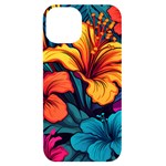 Hibiscus Flowers Colorful Vibrant Tropical Garden Bright Saturated Nature iPhone 14 Black UV Print Case