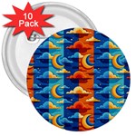 Clouds Stars Sky Moon Day And Night Background Wallpaper 3  Buttons (10 pack) 