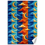 Clouds Stars Sky Moon Day And Night Background Wallpaper Canvas 20  x 30 