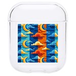 Clouds Stars Sky Moon Day And Night Background Wallpaper Hard PC AirPods 1/2 Case
