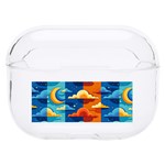 Clouds Stars Sky Moon Day And Night Background Wallpaper Hard PC AirPods Pro Case