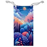 Nature Night Bushes Flowers Leaves Clouds Landscape Berries Story Fantasy Wallpaper Background Sampl Jewelry Bag