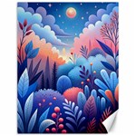 Nature Night Bushes Flowers Leaves Clouds Landscape Berries Story Fantasy Wallpaper Background Sampl Canvas 12  x 16 