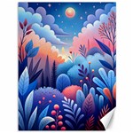 Nature Night Bushes Flowers Leaves Clouds Landscape Berries Story Fantasy Wallpaper Background Sampl Canvas 36  x 48 