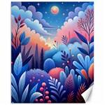 Nature Night Bushes Flowers Leaves Clouds Landscape Berries Story Fantasy Wallpaper Background Sampl Canvas 11  x 14 
