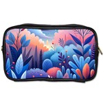 Nature Night Bushes Flowers Leaves Clouds Landscape Berries Story Fantasy Wallpaper Background Sampl Toiletries Bag (One Side)