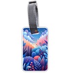 Nature Night Bushes Flowers Leaves Clouds Landscape Berries Story Fantasy Wallpaper Background Sampl Luggage Tag (one side)