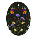 Bird Flower Plant Nature Ornament (Oval)