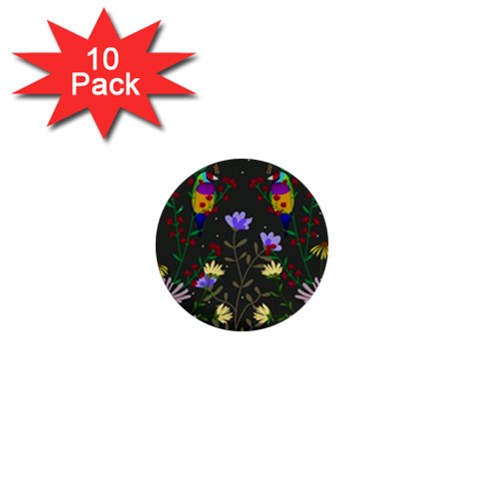Bird Flower Plant Nature 1  Mini Buttons (10 pack)  from ArtsNow.com Front