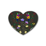 Bird Flower Plant Nature Rubber Coaster (Heart)