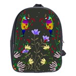 Bird Flower Plant Nature School Bag (XL)