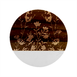 Bird Flower Plant Nature Marble Wood Coaster (Round)