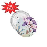 Flower Paint Flora Nature Plant 1.75  Buttons (10 pack)