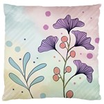 Flower Paint Flora Nature Plant Large Premium Plush Fleece Cushion Case (Two Sides)