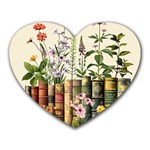 Books Flowers Book Flower Flora Floral Heart Mousepad