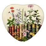 Books Flowers Book Flower Flora Floral Heart Glass Fridge Magnet (4 pack)