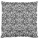 Monochrome Maze Design Print Large Cushion Case (Two Sides)