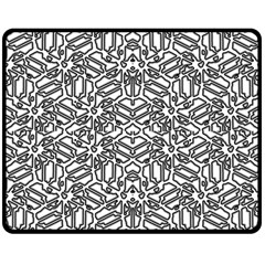 Monochrome Maze Design Print Two Sides Fleece Blanket (Medium) from ArtsNow.com 58.8 x47.4  Blanket Front