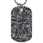 Rebel Life: Typography Black and White Pattern Dog Tag (One Side)
