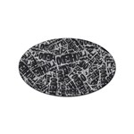 Rebel Life: Typography Black and White Pattern Sticker Oval (100 pack)