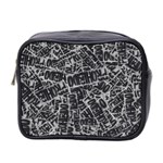 Rebel Life: Typography Black and White Pattern Mini Toiletries Bag (Two Sides)