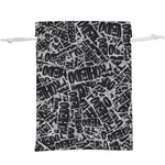 Rebel Life: Typography Black and White Pattern Lightweight Drawstring Pouch (XL)