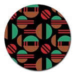 Abstract Geometric Pattern Round Mousepad