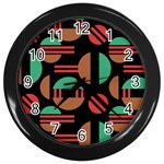 Abstract Geometric Pattern Wall Clock (Black)