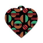 Abstract Geometric Pattern Dog Tag Heart (One Side)