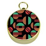 Abstract Geometric Pattern Gold Compasses