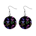 Abstract Pattern Flora Flower Mini Button Earrings